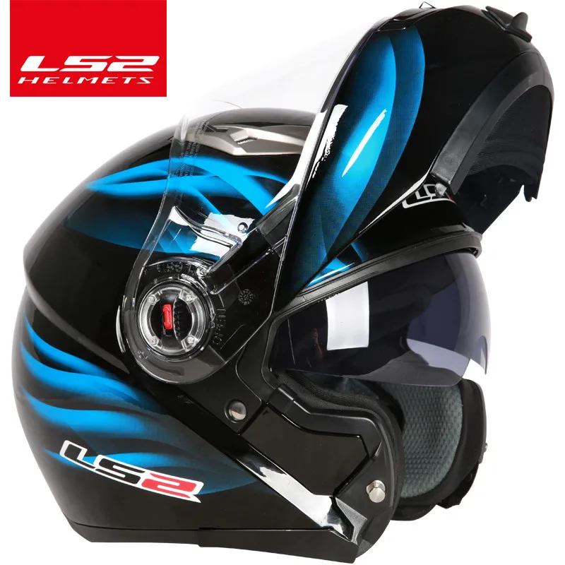 LS2 FF370 флип moto rcycle шлем casco moto двойной козырек Полный лицевой Шлем может изменить противотуманные линзы шлем moto ECE утвержден - Цвет: blue Speed