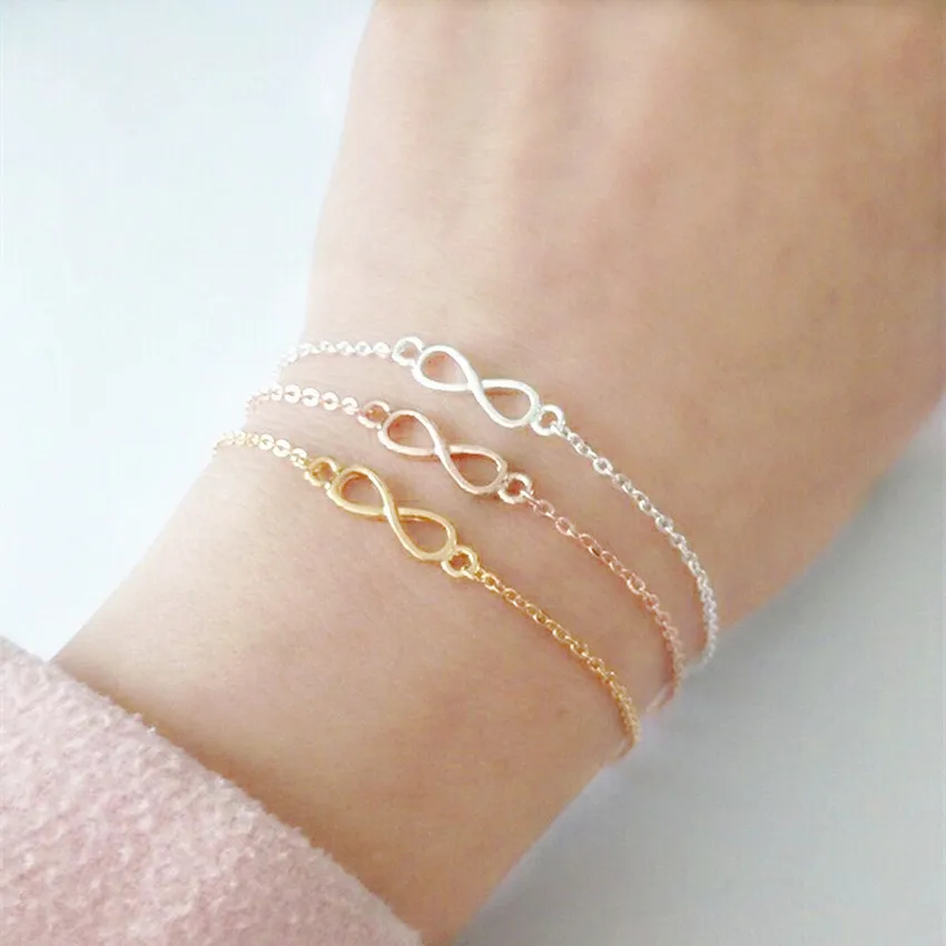 

GORGEOUS TALE Hand Chain Stainless Steel Bracelet Vintage Infinity Bracelets for Women Gold Color Chains Jewelry Bridesmaid Gift