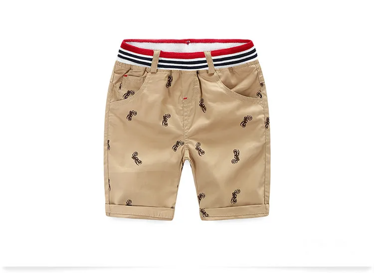 2018 Summer Child Kids Fashion Elastic Waist Motorcycle Print Navy Blue Khaki Cotton Sports Football basketball Baby Boy Shorts (3)