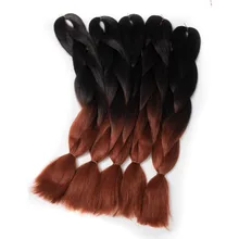 Qphair синтетические волосы для наращивания Омбре плетение волос 2 тона красного цвета 24 дюймов Крупногабаритные косы