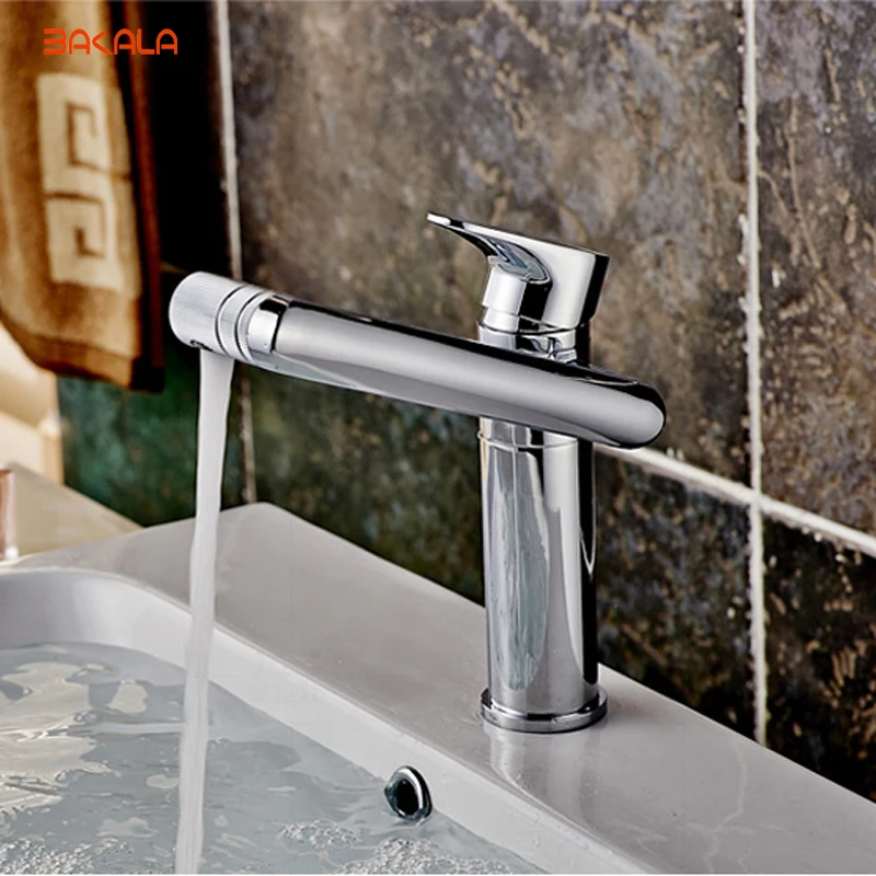 Kaufen BAKALA Alle kupfer Bad wasserhahn 360 grad rotation waschbecken zähler becken Warmen und kalten mischbatterien LT 605 LT 606