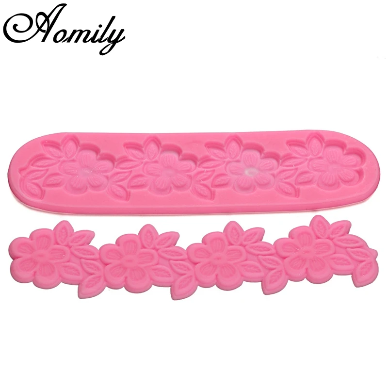 Aomily 3D цветок торт силиконовый красивый DIY помадка плесень мусс Sugarcraft глазурь