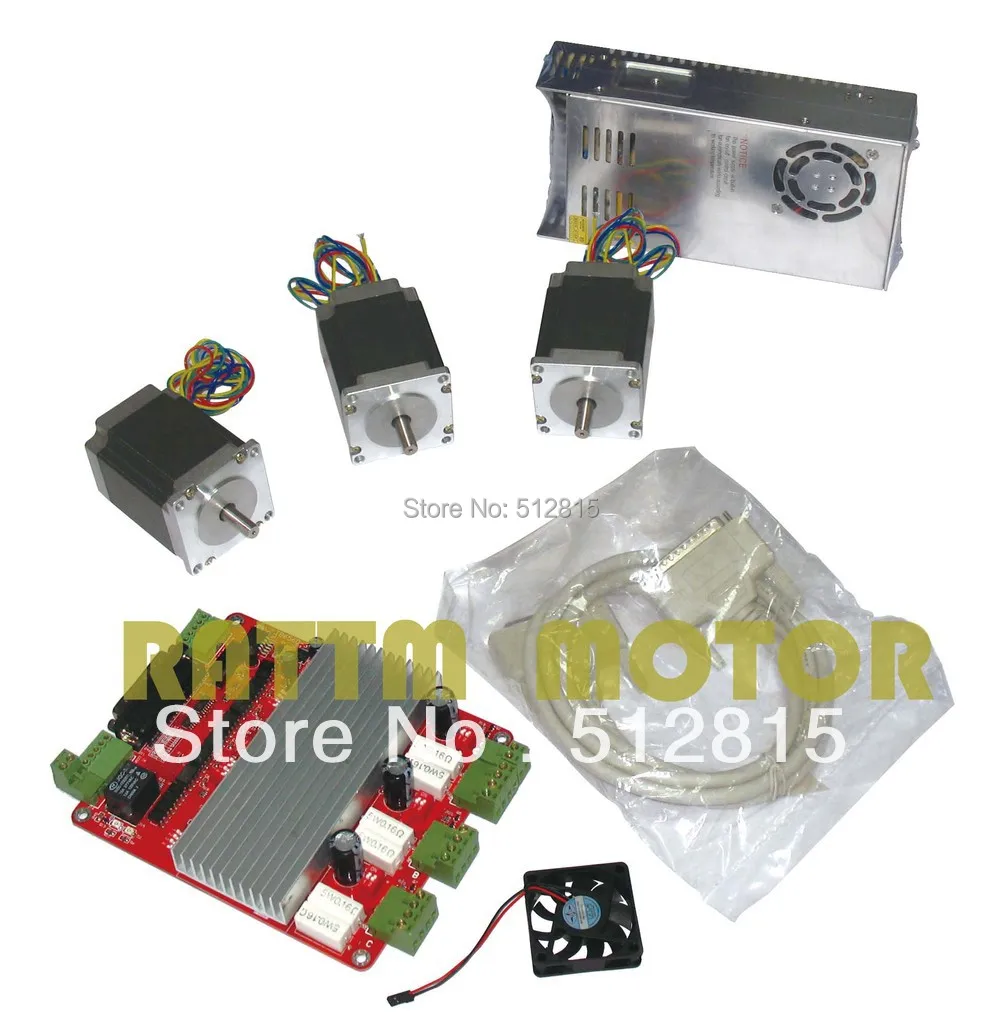 

3 axis CNC kit 3 NEMA23 270oz-in stepper motor 3A single shaft 4 leads + 3 axis TB6560 Driver CNC board