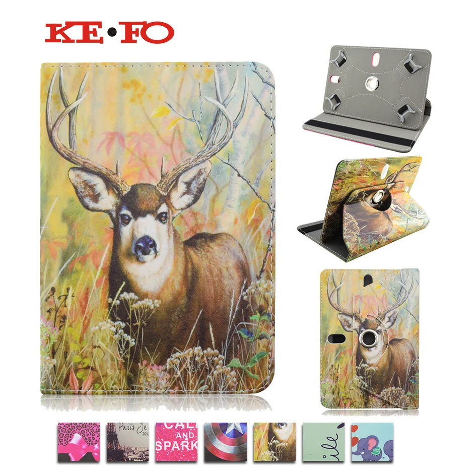 

360 Rotating Leather Case cover For Huawei MediaPad 7 Youth 2 S7-721U For Asus Memo Pad 7 ME176 7inch Universal tablet M4A92D