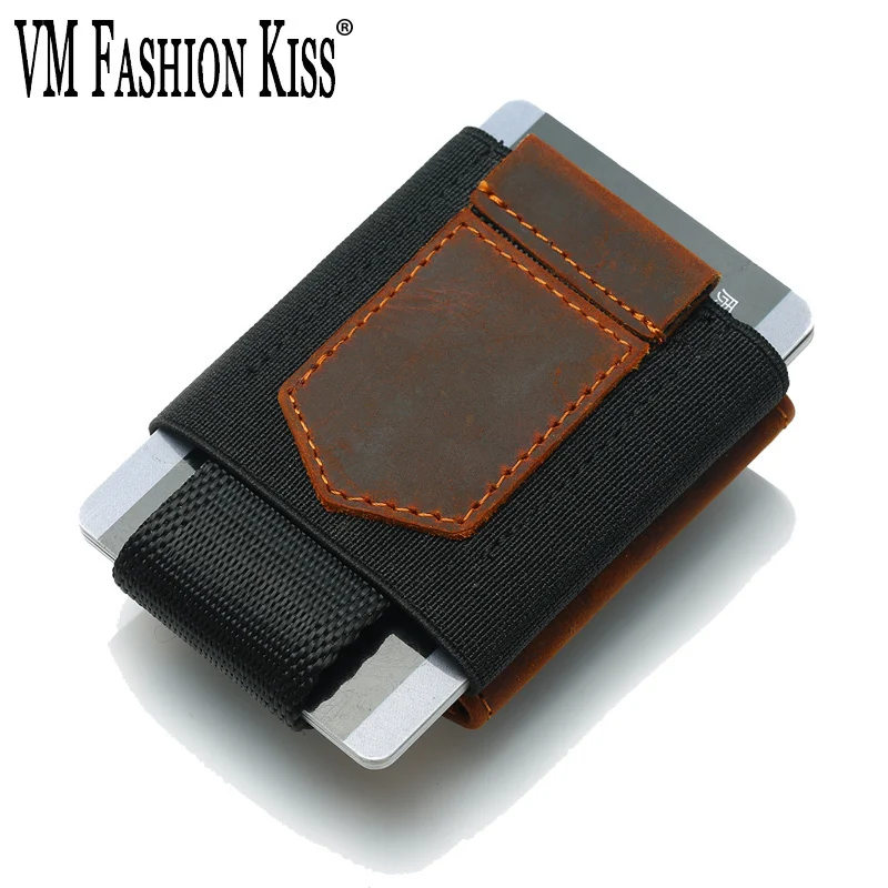 VM FASHION KISS Import Crazy Horse эластичный нейлоновый кошелек для кредитных карт из