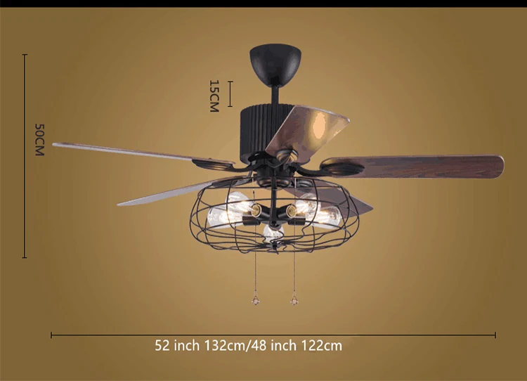 Высокое качество Лофт вентилятор люстра Ретро столовая бытовая электрический вентилятор бесшумный светодиодный вентилятор с пультом дистанционного управления лампа