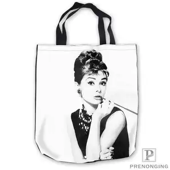 

Custom Canvas Audrey-Hepburn-02 Tote Shoulder Shopping Bag Casual Beach HandBag Daily Use Foldable Canvas #180713-05-42
