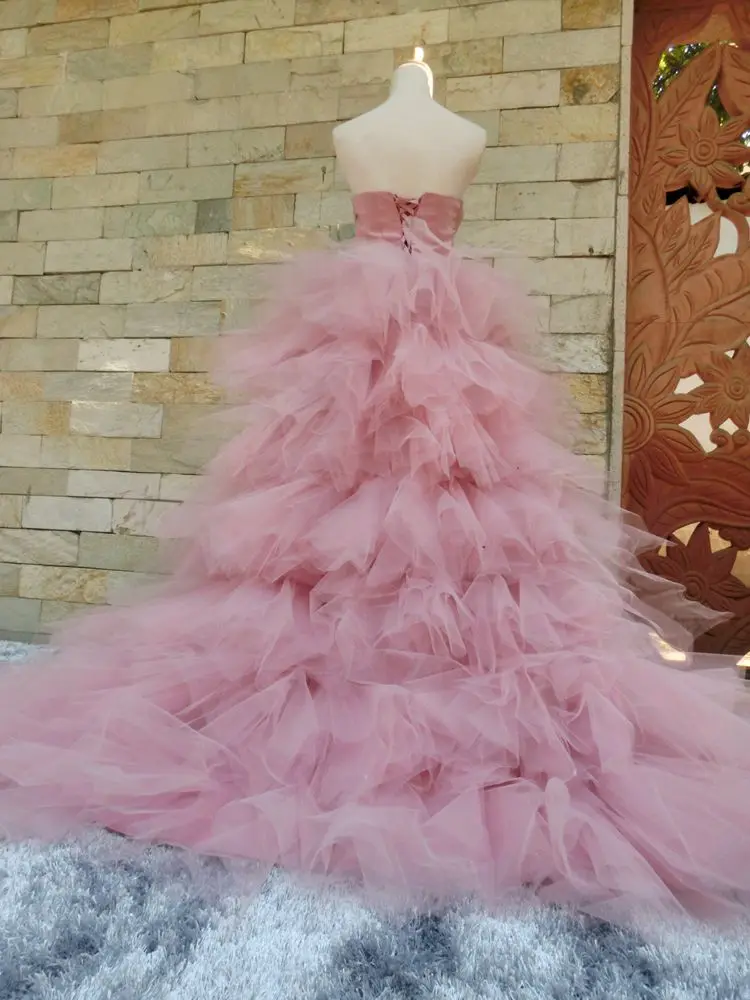 vintage prom dresses High-Low Sexy Evening Dress Short Front Low  Back Sweetheart Tulle Customer made  Prom Dresses Arabic Formal Evening Gown modest prom dresses