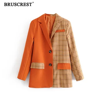 

New long blazer feminino fall vintage orange coat casual office lady designer elegant leather jacket women clothes 2019