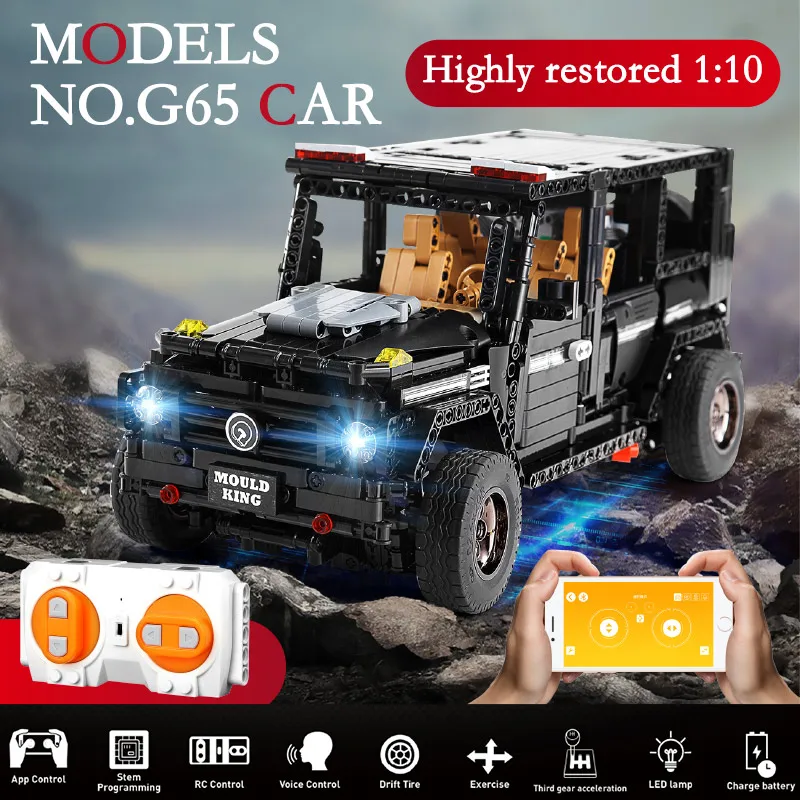 

1641pcs APP 1:10 RC G-Glass G65 SUV Vehicle Fit Building Block Remote Control City Technic Bricks Kids Toys