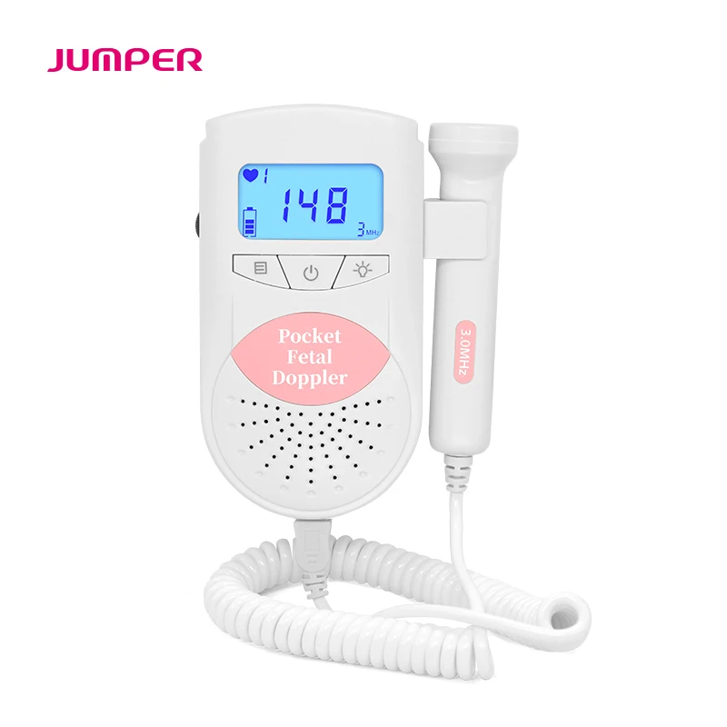 JUMPER Fetal Doppler Baby Heartbeat Monitor Household Health Large LCD Backlight CE FDA Approved 3M Probe JPD-100S6              (8)