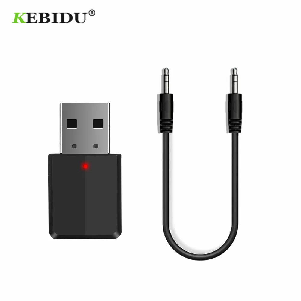 

KEBIDU Wireless Transmitter Receiver bluetooth 5.0 Adapter Mini 3.5mm AUX Audio Stereo Bluetooth Transmitter For TV PC Speaker