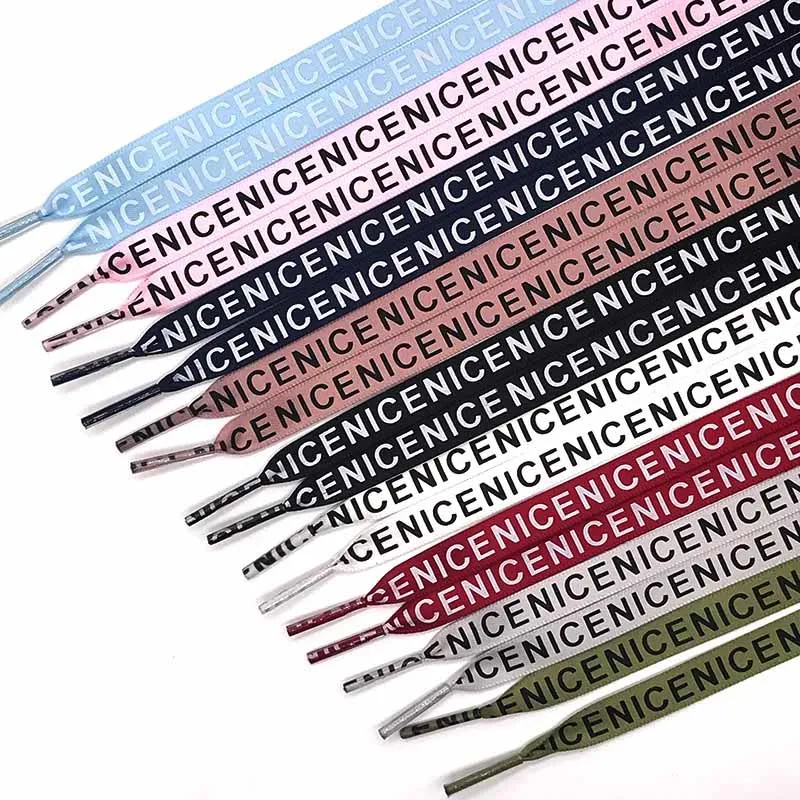 1 Pair NICE Printing Fashion Fantastic Princess Colorful Flat Ribbon Shoelace Princess Colorful Lady  Printing Silk Laces Ribbon