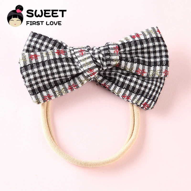 

1pcs Bow Headbands for Girls Print Plaid Head Band Elastic Bowknot Hairband for Children Kids Toddler Hair Accessories Headwear
