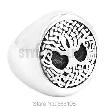 

Free shipping! Great Life Tree Celtic Knot Ring Stainless Steel Jewelry Claddagh Style Motor Biker Life Tree Ring SWR0383