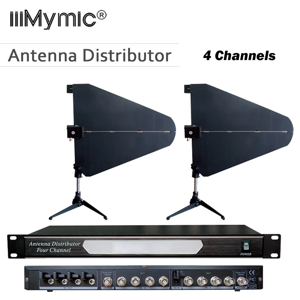 

400 meters Frequency 550-950MHz Four Channel Antenna Distributor UA845 Microhone Splitter Collector for Wireless Mic System