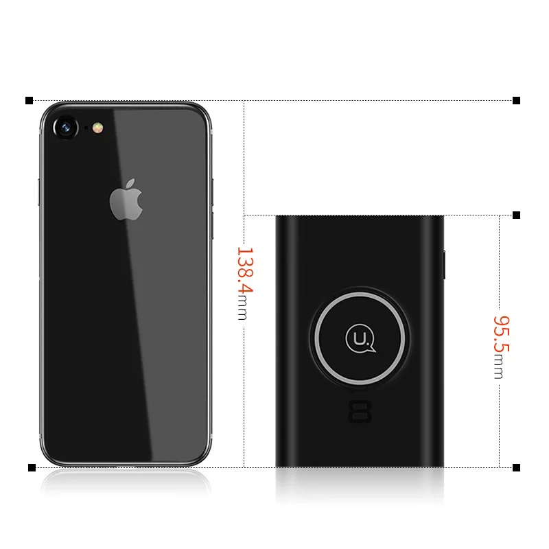 QI Wireless Charger & Power Bank Dual USB Ports 8000mah USAMS 5W Pad Power Bank Built-in Wireless Charging Universal PowerBank QI Wireless Charger & Power Bank Dual USB Ports 8000mah USAMS 5W Pad Power Bank Built-in Wireless Charging Universal PowerBank