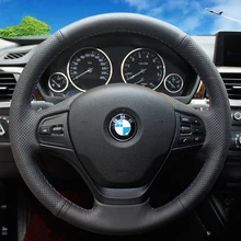 Чехлы на руль, чехол для BMW 320i 2013 316i, швейные автомобильные чехлы на руль, Стайлинг автомобиля, чехол из натуральной кожи