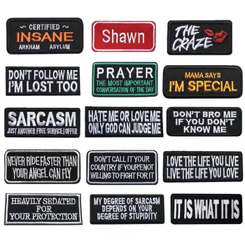 

Unique Personality Embroidered Letters Sew Iron On Patches Badges For Bag Jeans Hat T Shirt DIY Appliques Craft Decoration