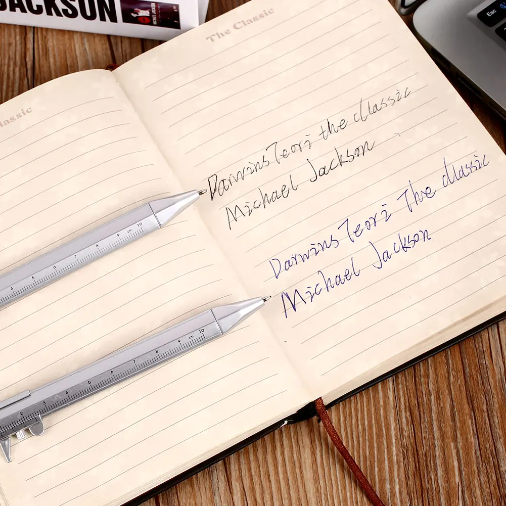 Многофункциональная ручка с гелевыми чернилами 0,5 мм, штангенциркуль, шариковая ручка, канцелярская шариковая ручка, 2 цвета, Прямая поставка