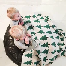 Мальчик и Обувь для девочек Детская Зеленая сосна/черный Pine Tree Одеяла трикотажные Детские Одеяла кроватки и коляски и кровать одеяло