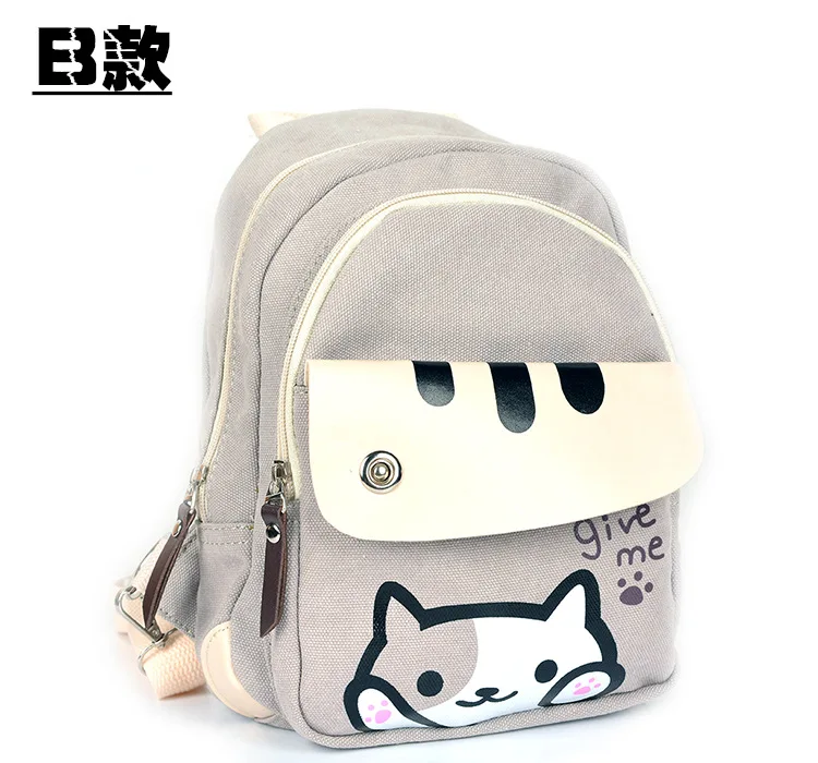 Холщовая Сумка на плечо, сумка "Милый Котик" путешествия рюкзак дети маленькие школьные рюкзаки для девочек-мини-рюкзак для женщин Книга сумка mochila