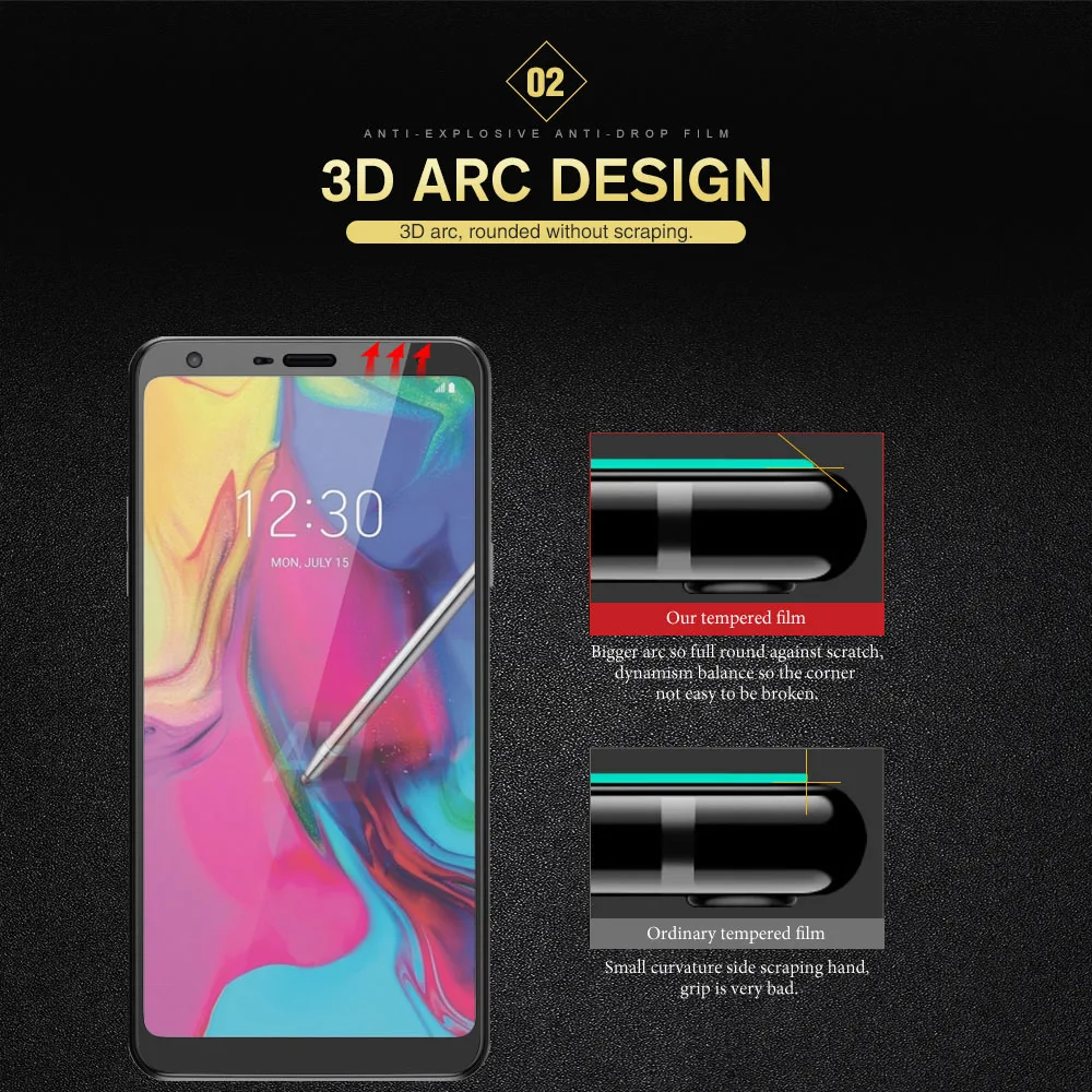 Защитное стекло для экрана LG Stylo 5 K40 Q60 Q50 9H полное покрытие закаленное K12 Prime Max Plus