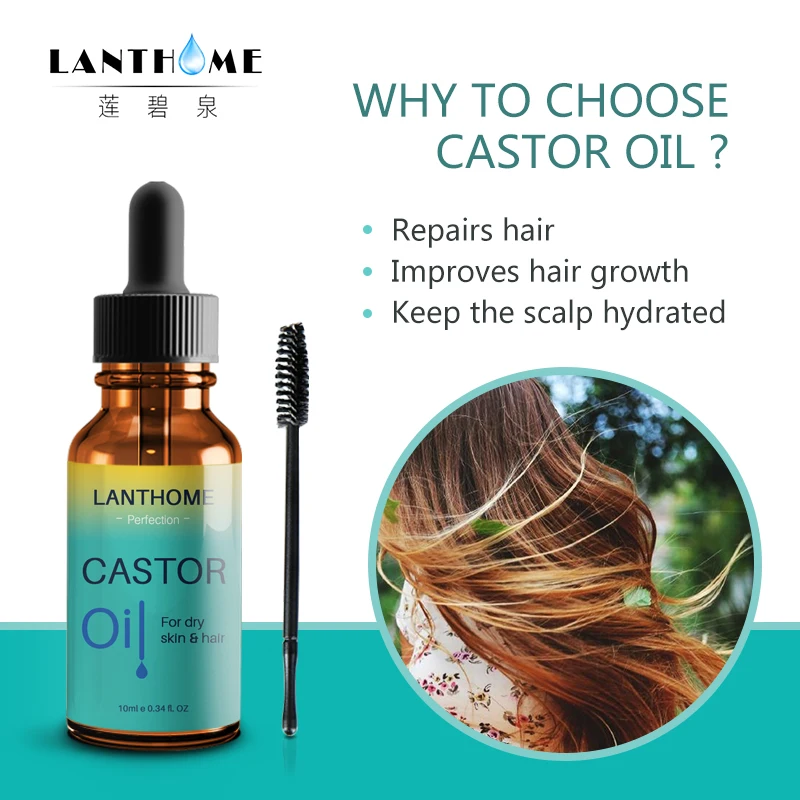 

Castor oil for hair Eyelash Enhancer Hair Essential Oil Natural Castor Oil Calm Prevent Skin Aging Eyelash Growth Serum 10ml