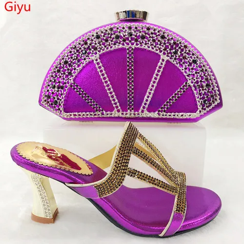 doershow Italian Matching gold Shoe and Bag Set African Shoes and Matching Bags Italian top selling Nigerian Paty!HKN1-1