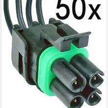 Longyue 50 шт. 4-Way квадратный женский comnector косичка Погодный пакет провода жгуты 25 см провода