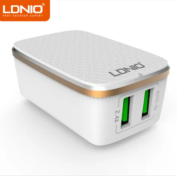 

LDNIO A2204 Wall Charger 2 USB 2.4A Charger Phone Adapter for iphone Travel Smart Charger With Micro Cable EU US UK Plug