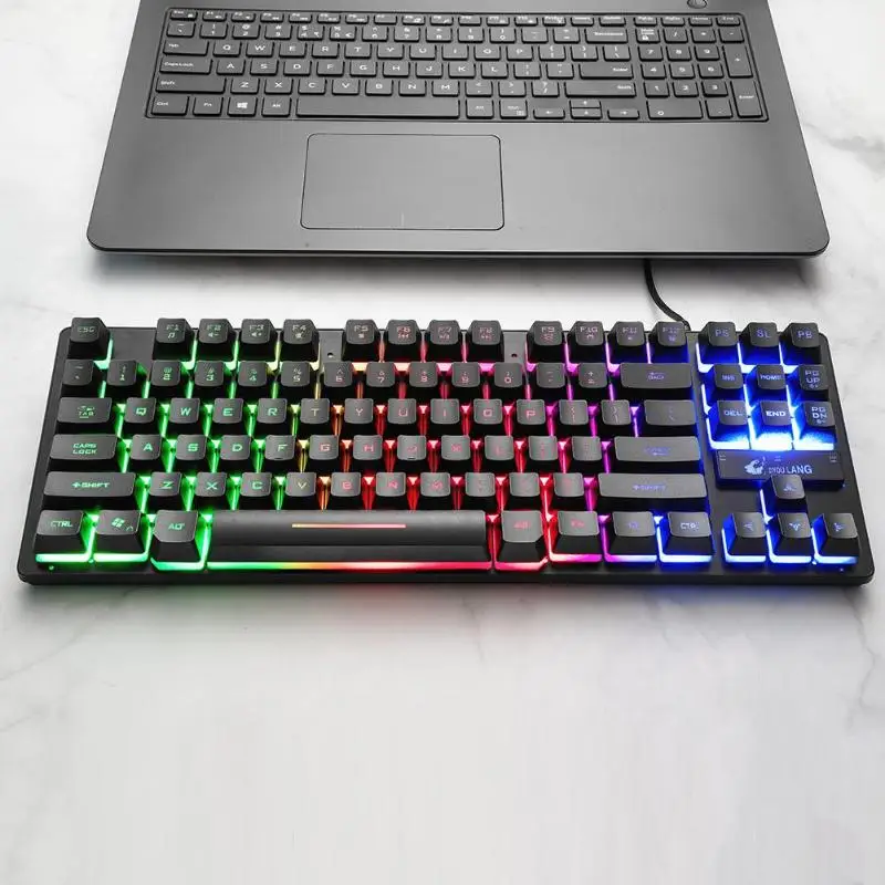 ZIYOU LANG K16 87 клавиш USB Проводная игровая клавиатура механическое ощущение 7