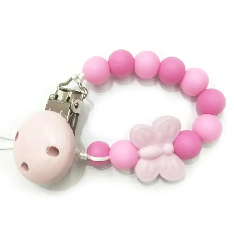 

Cute Baby Pacifier Chain Clip Child Bead Silicone Nipple Chains Strap New Holder Newborn Appease Supplies