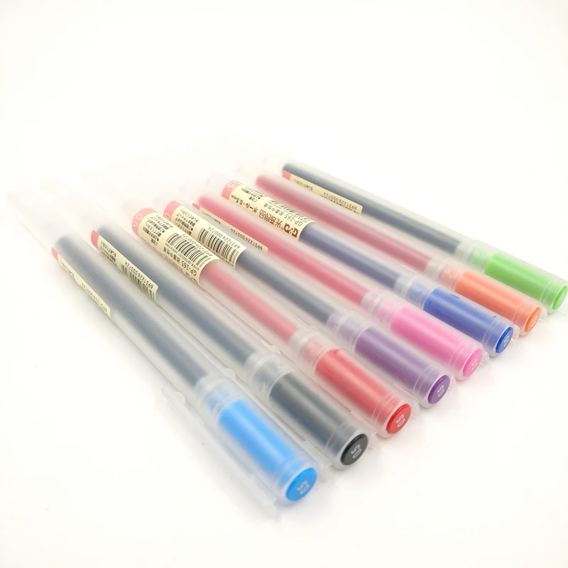 12 Colors MUJI Style 0.5mm Transparent Scrub Color Pen Colour Ink Pen Neutral Pen for School Student Office Supply for kid