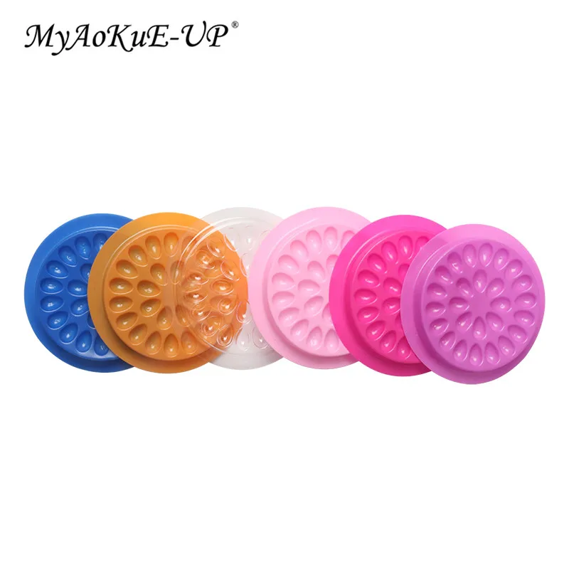 

Disposable Plastic Flower Eyelash Holder Sticker Glue Adhesive Pallet For Eyelash Extension Makeup Tools