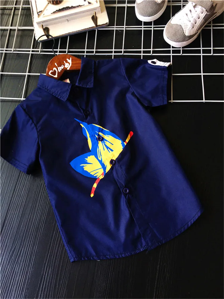 Розничная ; детская рубашка; летнее платье для маленьких мальчиков; крутая куртка с короткими рукавами и бабочкой