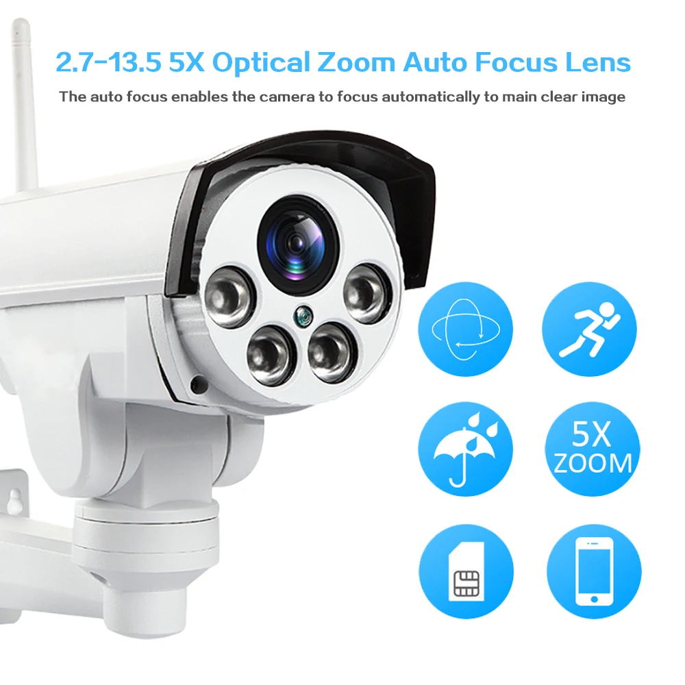  YSA 4G 3G PTZ IP camera 5X Zoom CCTV Video Waterproof Outdoor 1080P IP camera IR 50M Night Vision S - 32842239533