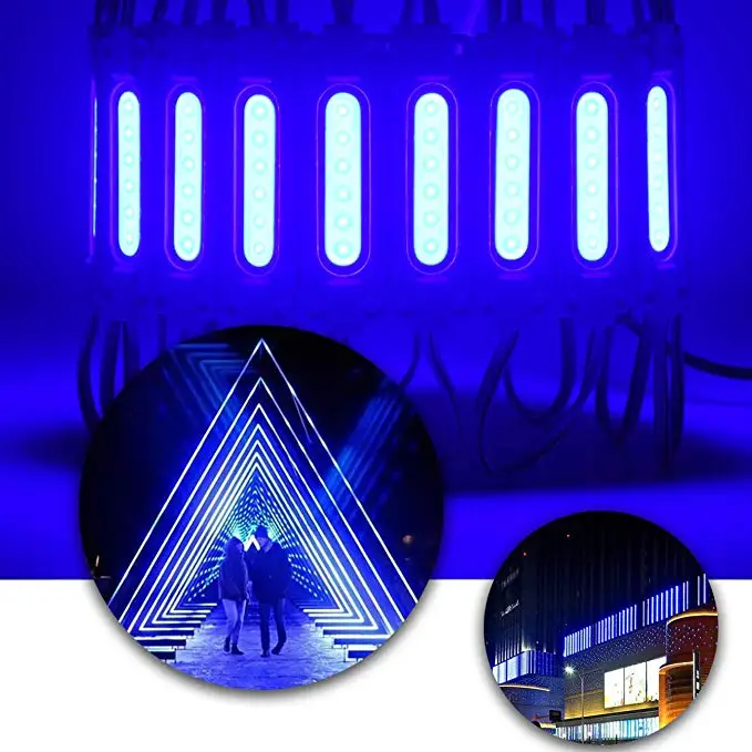 20 шт. COB светодиодный светильник с линзой DC12V 6 светодиодный водонепроницаемый для наружной рекламы знак магазин баннер светодиодный модуль полосы лампы - Цвет: Синий