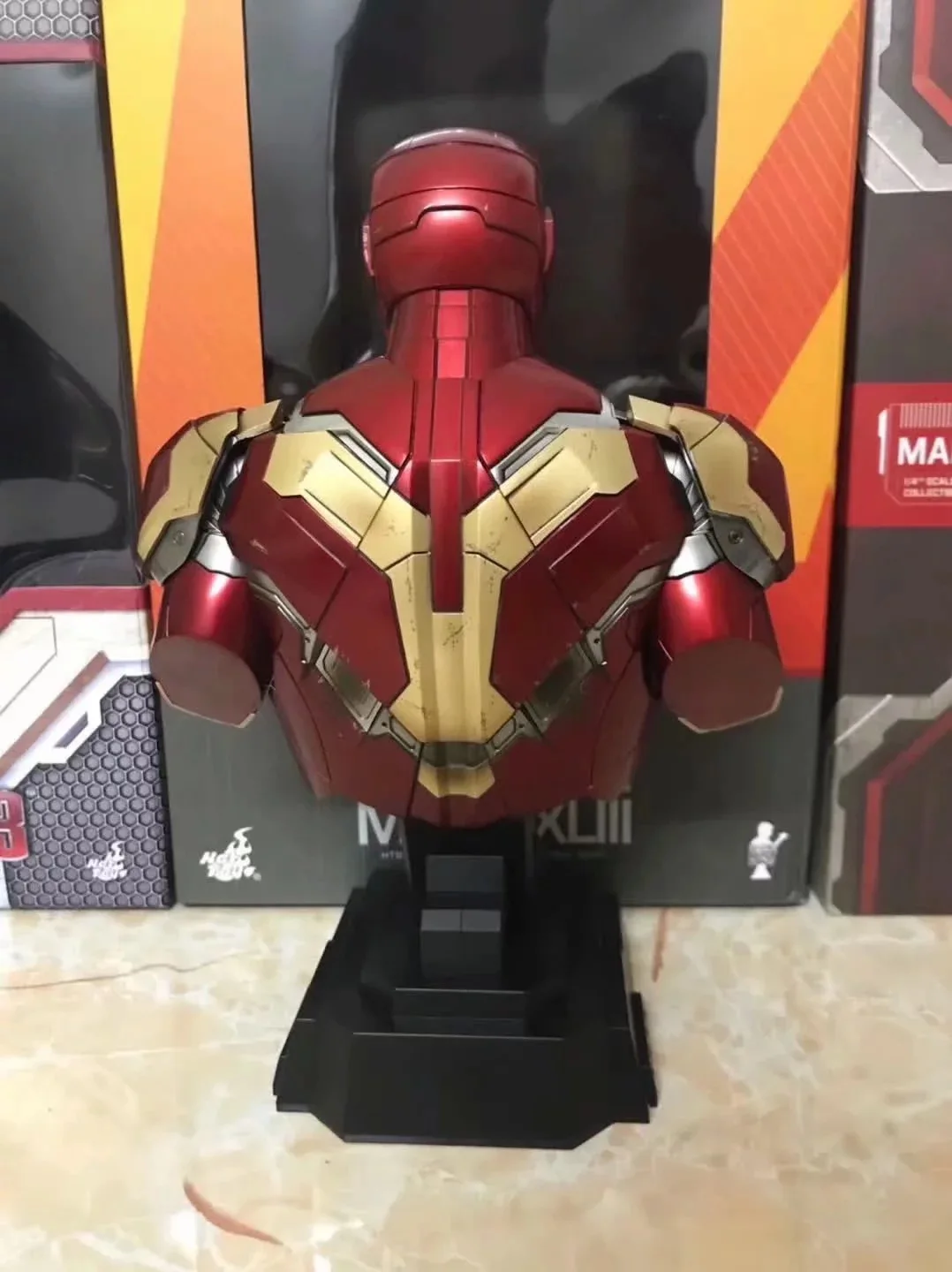 Marvel Железный человек Mark XLIII 43 бюст предварительно окрашенная модель комплект со светодиодный светильник ПВХ фигурка модель игрушки