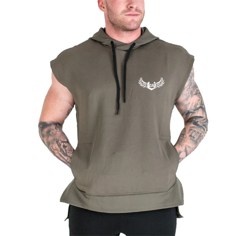 Fitness Men Gyms Hoodies Sweatshirt tank top (2)