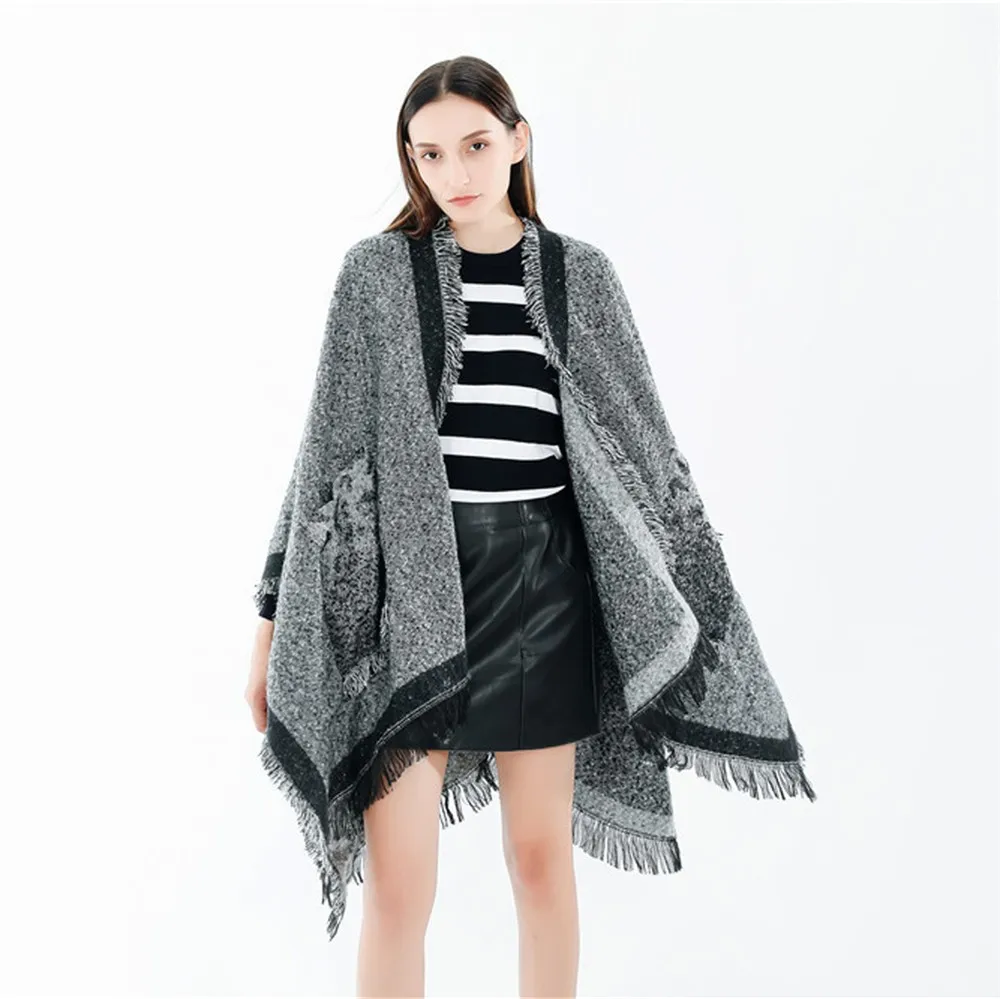 130X150cm NEW Women Winter Thick Leopard Tassel  LADIES Cashmere Soft Long Scarf Shawl Wrap CoverCashmere Cape Gift dropshiping