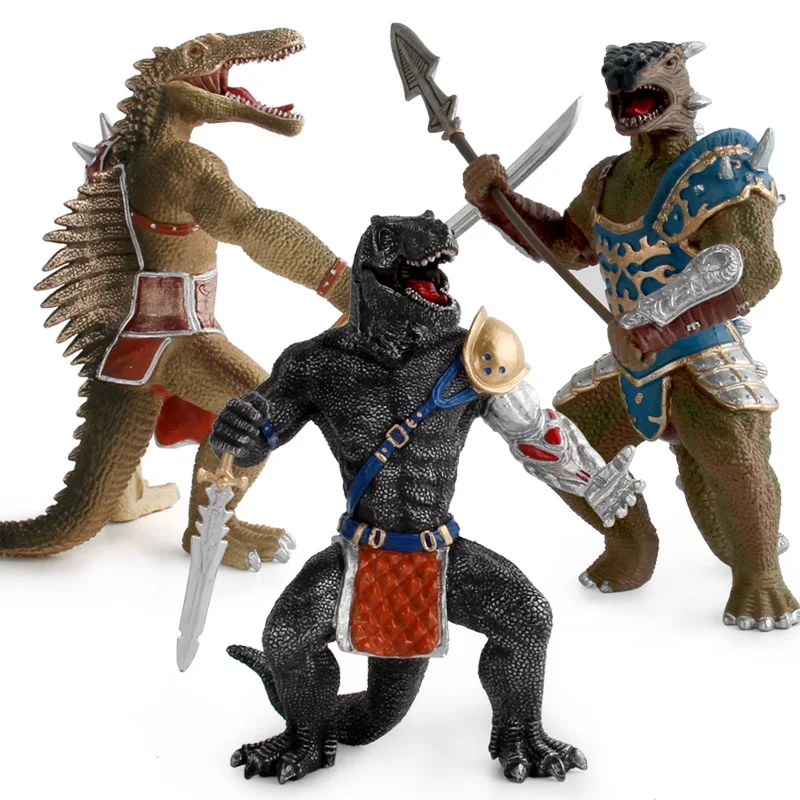 6 Styles Action Figure Dinosaur Warrior Soldiers PVC Model Toys Tyrannosaurus Rex Movable Gifts Home Decor For Kids Gifts F4