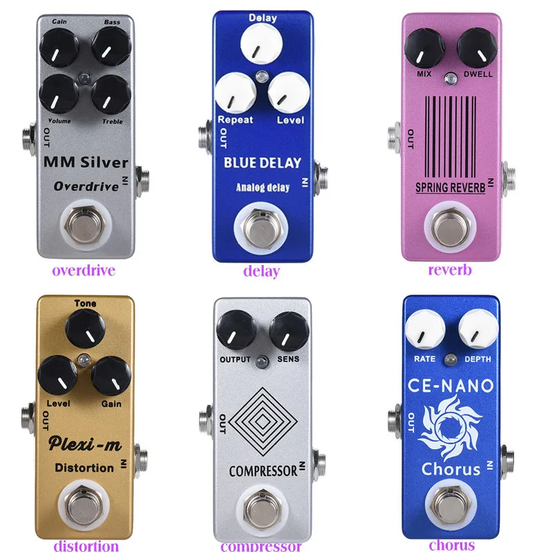 

Moskyaudio Mini Guitar Effect Pedal Overdrive, Compressor,distortion, Chorus, delay ,Reverb Pledals