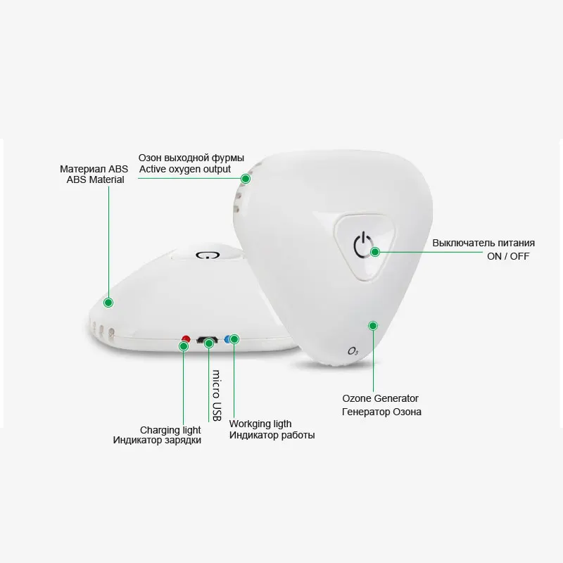 Мини-генератор озона очиститель воздуха домашний очиститель воздуха стерилизатор удаления запаха формальдегида стерилизация холодильник DC5V 2mg