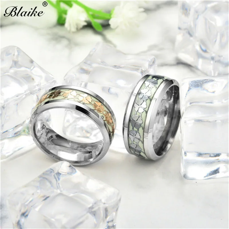 Blaike винтажные Золотые/серебряные титановые стальные светящиеся четырехлистные