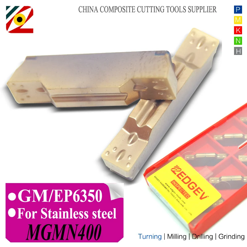 

EDGEV CNC Carbide Inserts MGMN300 MGMN400 GM Lathe Cutter Tungsten Grooving Turning Tools Machining SS Stainless Steel