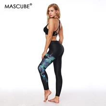 MASCUBE, сексуальные Йога облегающие брюки, леггинсы, 3D, цветные, со звездами, женские, для фитнеса, бега, трико,, штаны для йоги, женские леггинсы
