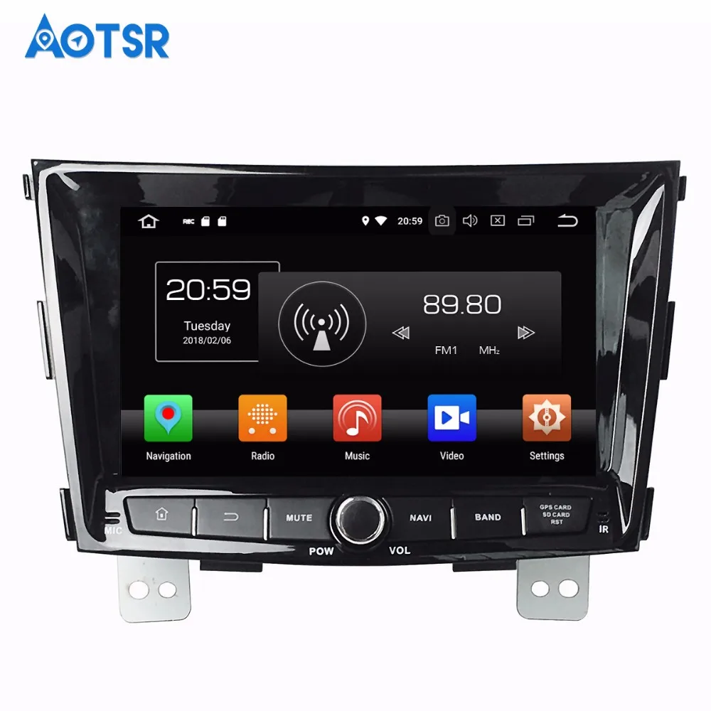 Excellent Car Multimedia Stereo Radio Audio DVD Player Android 8.0 GPS Navigation For Ssang yong tivolan 2014 Head unit Tape recorder WIFI 1