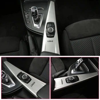 

Car Styling Interior Stainless Steel Gear Shift Knob Cover Multimedia Button Panel Trim Sticker For BMW F30 F34 F36 Accessories