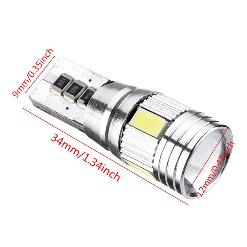 2 шт. T10 W5W canbus без ошибок 6 SMD 5630 5730 светодиодный фонарь высокой мощности